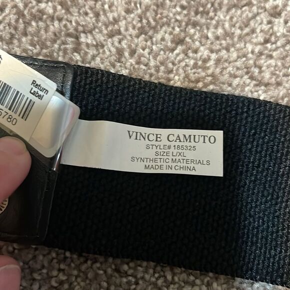 NWT Vince Camuto adjustable black belt with pewter accents - Picture 5 of 6